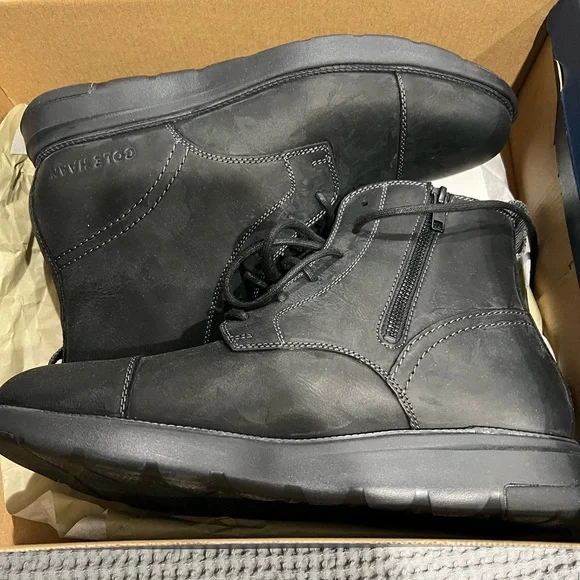 Cole Haan Grand Atlantic Black Men's Lace-Up Boots - Picture 4 of 5
